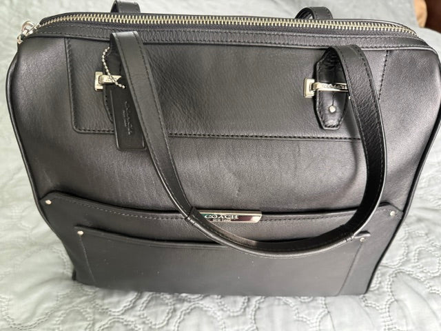 Coach Black Leather Tote Bag – New, Never Used